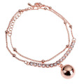 Pulseira De Cadeia Longa De Charme De 2016 Pulseiras De Moda CCB Pulseira De Ouro De 14k Rosa